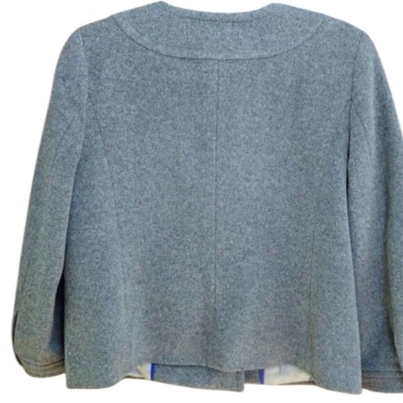 Jcrew grey double breasted wool cashmere blend spring peacoat size 6 - Picture 4 of 8